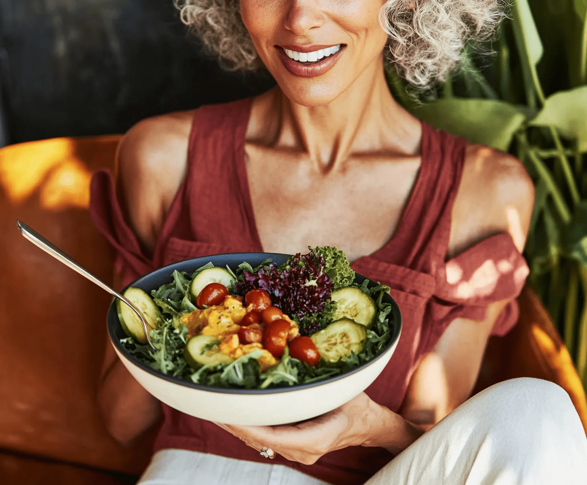 Woman eating healthy