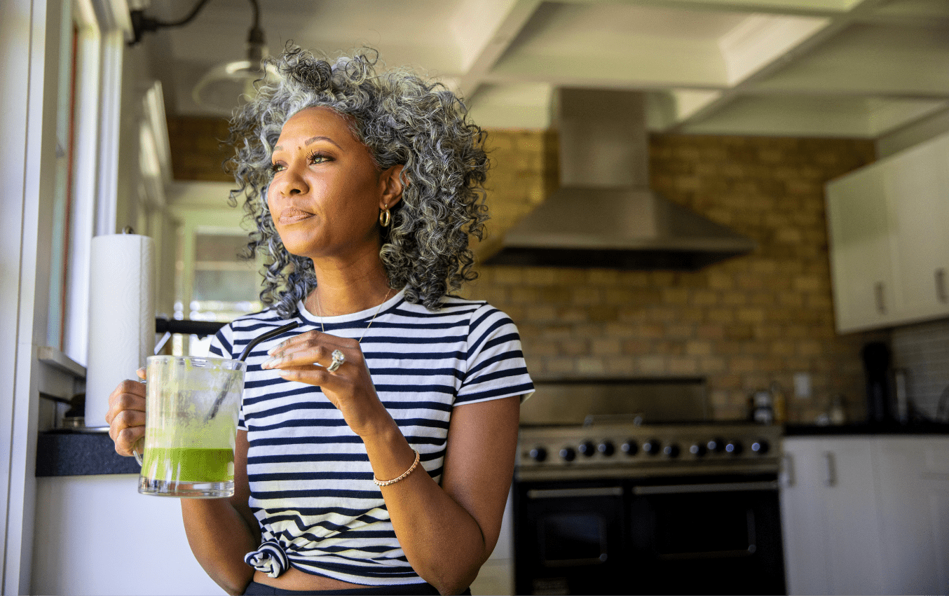 Black woman with gray hair