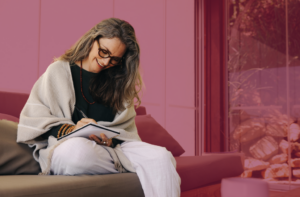 Woman Writing on Diary